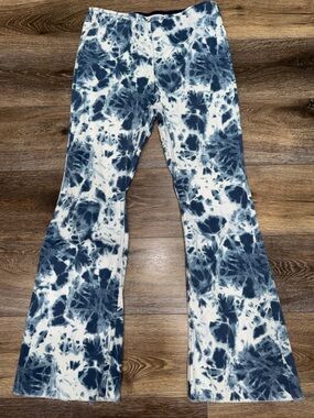 Tinseltown Blue Tie Dye Raw Hem Flare Pants Juniors Size 13